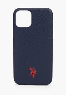 Чехол для iPhone U.S. Polo Assn. 11 Pro, Wrapped PU Embossed logo Navy