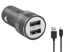 Зарядное устройство Red Line AC-5A Tech 2xUSB 2.4А + кабель USB - MicroUSB Black УТ000028596