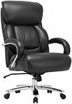 Кресло Brabix PREMIUM Pride HD-100, НАГРУЗКА до 250 кг, натуральная кожа, черное, 531940