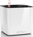 Настольное кашпо с автополивом Lechuza CUBE Glossy 16, пластик, белое, Ш17 Д17 В16 см, 13520