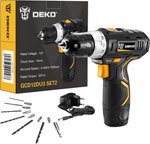 Аккумуляторная дрель-шуруповерт Deko GCD12DU3 SET2 FU-Li-Ion оснастка 13 шт, 12В, 1х1.5Ач, з/у черно-желтый ДЕКО