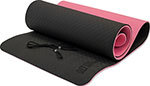 Коврик для йоги Original FitTools 10 мм двухслойный TPE черно-розовый