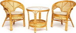 Комплект мебели Tetchair террасный PELANGI (стол со стеклом и 2 кресла) ротанг Honey (мед) 13345