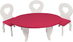 Набор кукольной мебели Paremo для кукол Шик Мини: стол стулья цвет: белый/ягодный