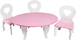 Набор кукольной мебели Paremo для кукол Шик Мини: стол стулья цвет: розовый