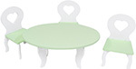 Набор кукольной мебели Paremo для куколШик: стол стулья цвет: белый/салатовый