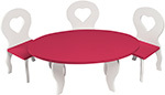 Набор кукольной мебели Paremo для куколШик: стол стулья цвет: белый/ягодный