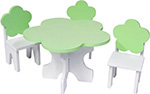 Набор кукольной мебели Paremo для кукол Цветок: стол стулья цвет: белый/салатовый