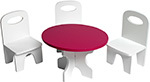 Набор кукольной мебели Paremo для кукол Классика: стол стулья цвет: белый/ягодный