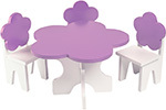 Набор кукольной мебели Paremo для кукол Цветок: стол стулья цвет: белый/фиолетовый