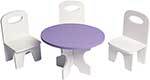 Набор кукольной мебели Paremo Набор мебели для кукол Классика: стол стулья цвет: белый/фиолетовый