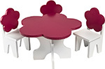 Набор кукольной мебели Paremo для кукол Цветок: стол стулья цвет: белый/ягодный