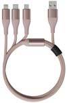 Кабель Solove 3 in 1 USB Lightning/Micro/Type-C 120 см 5V 2 4А нейлоновая ткань D3 8мм Защитный ЧИП (D Coocazoo