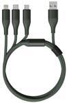 Кабель Solove 3 in 1 USB Lightning/Micro/Type-C 120 см 5V 2 4А нейлоновая ткань D3 8мм Защитный ЧИП (DW Coocazoo