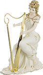 Статуэтка декоративная Lefard Девушка с арфой высота=37 см белый 282-100