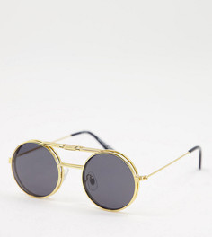 Золотистые солнцезащитные очки унисекс в стиле Джона Леннона с черными стеклами Spitfire Lennon Flip – эксклюзивно для ASOS-Золотистый