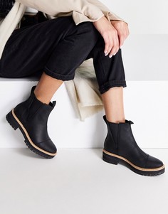 Кожаные водоотталкивающие ботинки челси черного цвета без застежек TOMS Dakota-Черный цвет