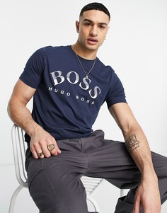 Темно-синяя футболка с логотипом BOSS Athleisure Tee 1-Темно-синий