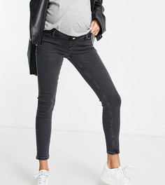 Черные джинсы из переработанного хлопка со вставкой поверх животика Topshop Maternity-Черный цвет