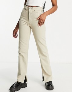 Светло-бежевые джинсы прямого кроя с завышенной талией Waven Birte-Светло-бежевый цвет