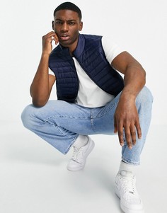 Темно-синий легкий дутый жилет ASOS DESIGN