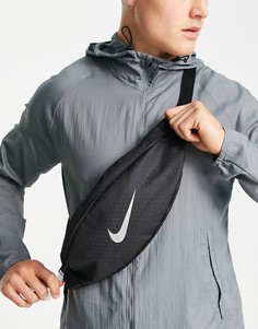 Черная сумка-кошелек на пояс с металлизированным логотипом Nike Heritage-Черный цвет