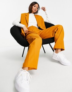 Классические брюки оранжевого цвета из переработанных материалов от комплекта Selected Femme-Оранжевый цвет