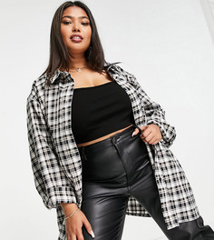 Зеленая oversized-рубашка в клетку Public Desire Curve-Разноцветный