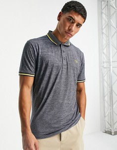 Темно-синяя меланжевая футболка-поло с контрастным кантом Calvin Klein Golf-Темно-синий