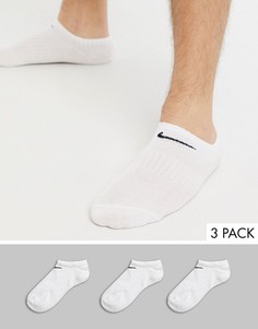 Набор из 3 пар белых невидимых носков Nike Training-Белый