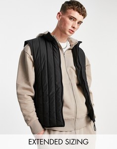 Черный легкий дутый жилет ASOS DESIGN-Черный цвет