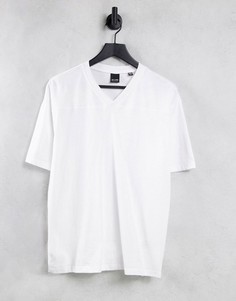 Белая oversized-футболка с V-образным вырезом Only & Sons-Белый