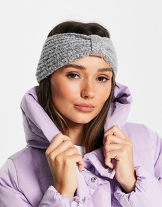 Серая трикотажная повязка на голову Vero Moda-Серый