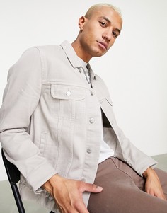 Серая окрашенная куртка классического кроя в стиле вестерн ASOS DESIGN-Серый