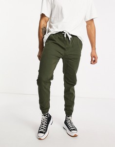 Зауженные брюки цвета хаки с манжетами Soul Star-Зеленый цвет