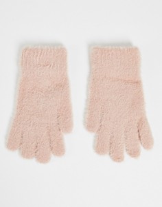 Розовые суперпушистые перчатки Accessorize-Розовый цвет