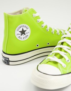 Высокие кроссовки лаймового цвета Converse Chuck 70 Hi-Зеленый цвет
