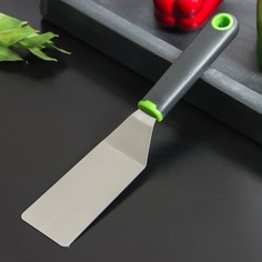 Лопатка для пиццы доляна lime, 25×5 см, цвет чёрно-зелёный