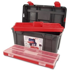 Ящик для инструментов Tayg №35 2 лотка и органайзер (черно-красный)