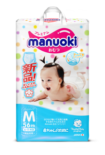 Трусики-подгузники Manuoki, р. 3, 6-11 кг, 56 шт