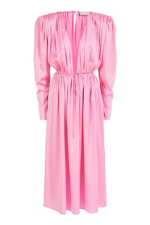 Розовое платье миди из шелка Magda Butrym