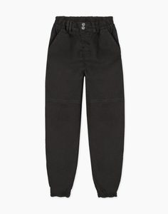 Чёрные джинсы Jogger с высокой талией для девочки Gloria Jeans