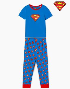 Синяя пижама с принтом Superman для мальчика Gloria Jeans