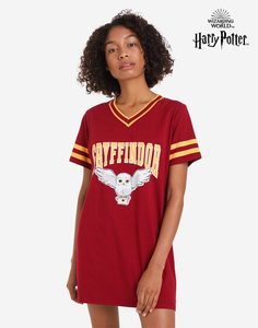 Бордовая ночная сорочка с принтом Harry Potter Gloria Jeans