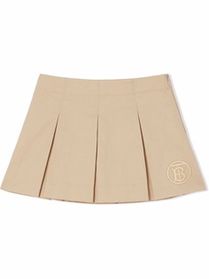 Burberry Kids юбка со складками и монограммой