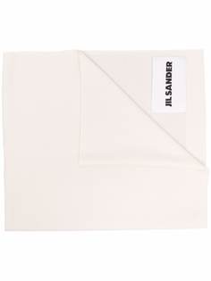 Jil Sander шарф тонкой вязки с нашивкой-логотипом