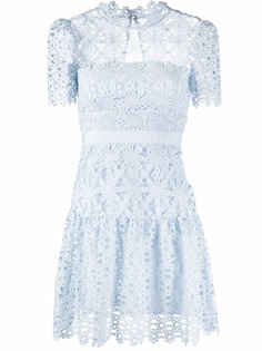 Self-Portrait гипюровое платье мини Geo