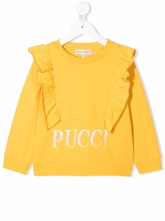 Emilio Pucci Junior толстовка с оборками и логотипом