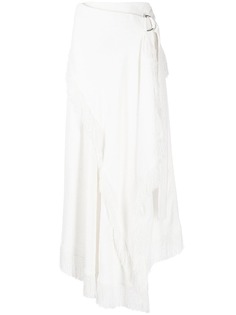 Proenza Schouler фактурная юбка асимметричного кроя с бахромой