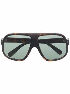 Moncler Eyewear массивные солнцезащитные очки черепаховой расцветки